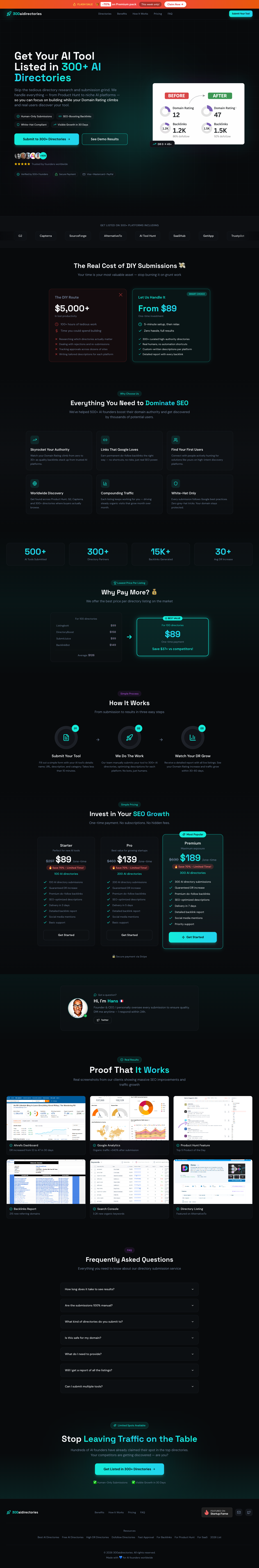 300aidirectories full landing page screenshot