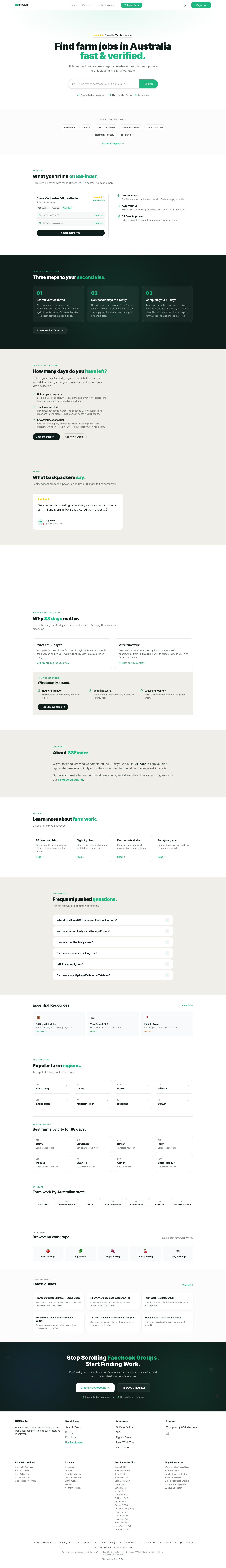88finder full landing page screenshot