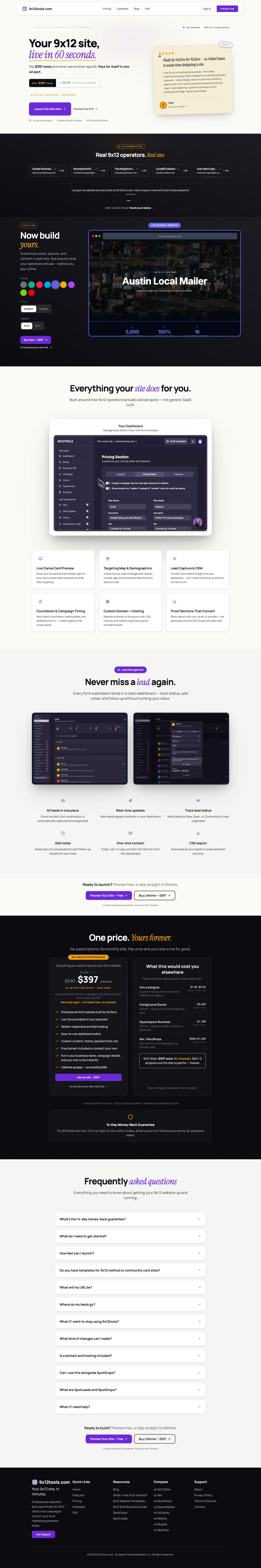 9x12tools.com full landing page screenshot