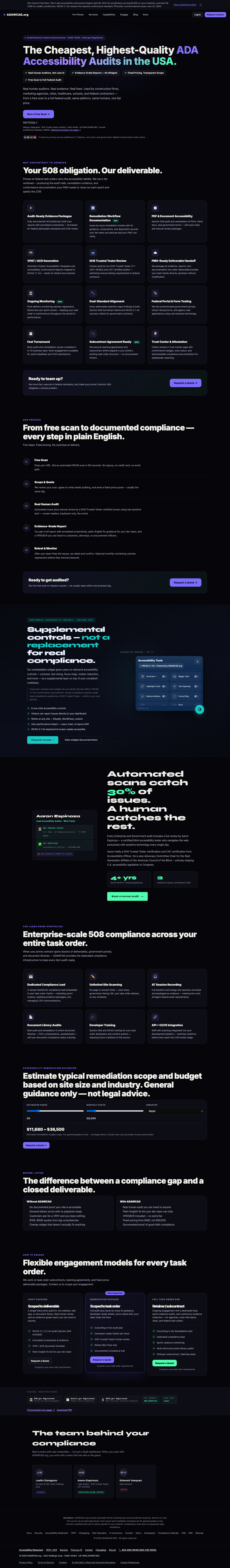 ADAWCAG full landing page screenshot