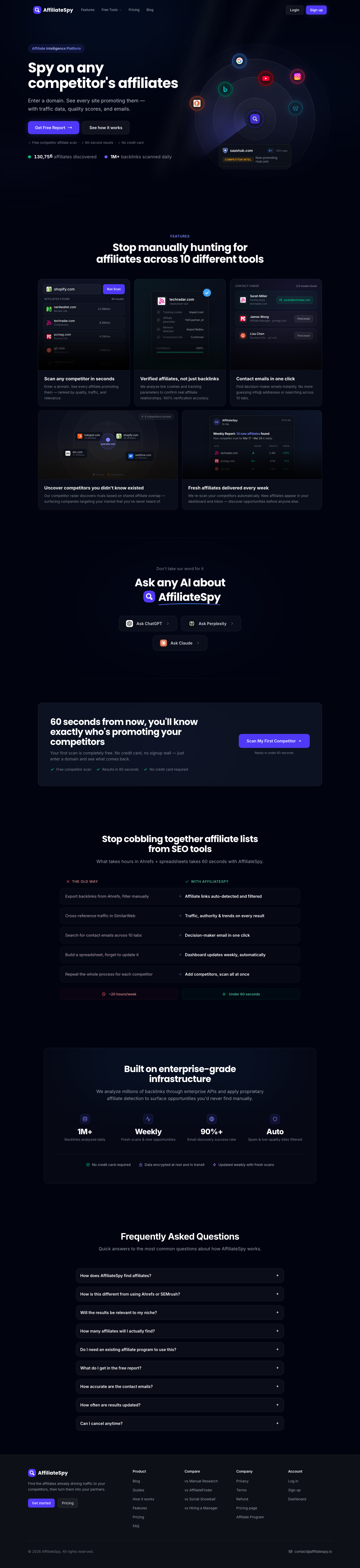 AffiliateSpy full landing page screenshot