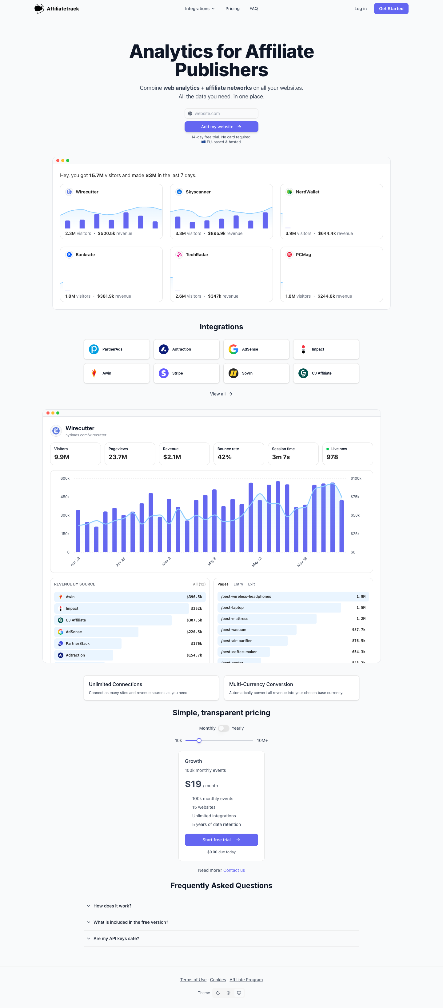 AffiliateTrack full landing page screenshot