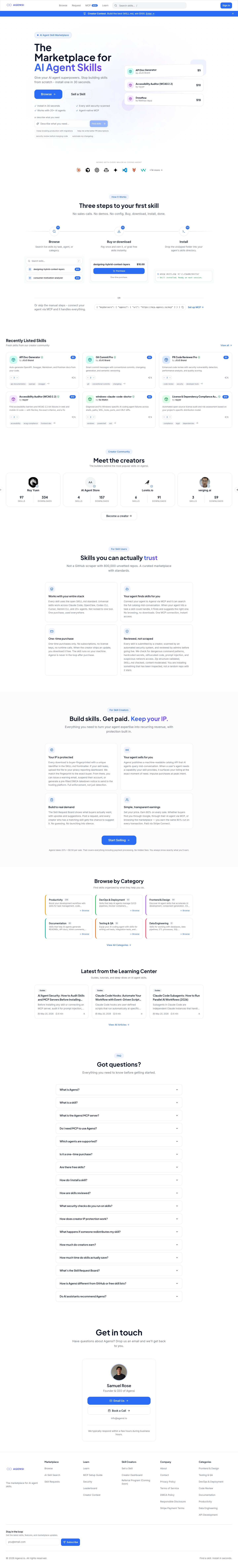 Agensi full landing page screenshot