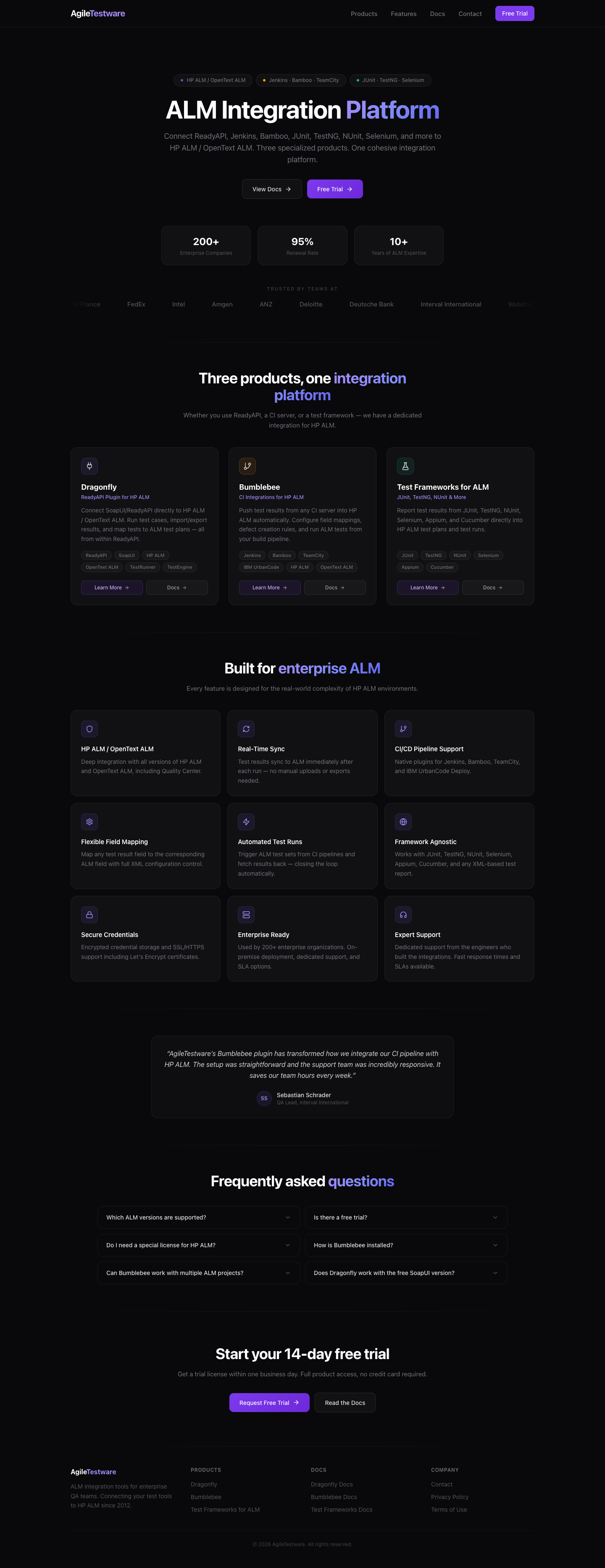 Agiletestware LLC full landing page screenshot