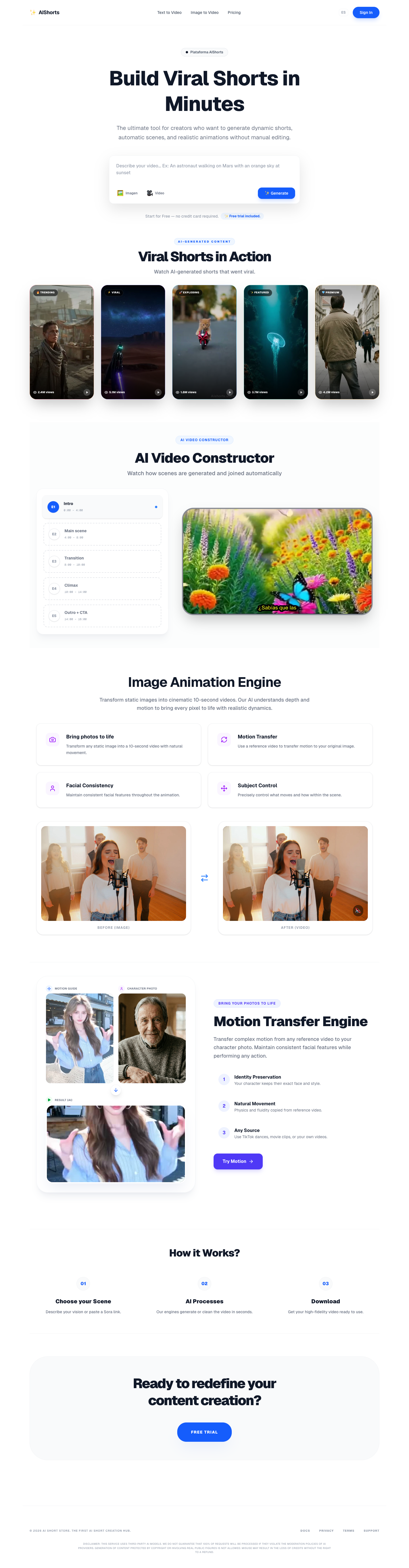 Aishorts full landing page screenshot