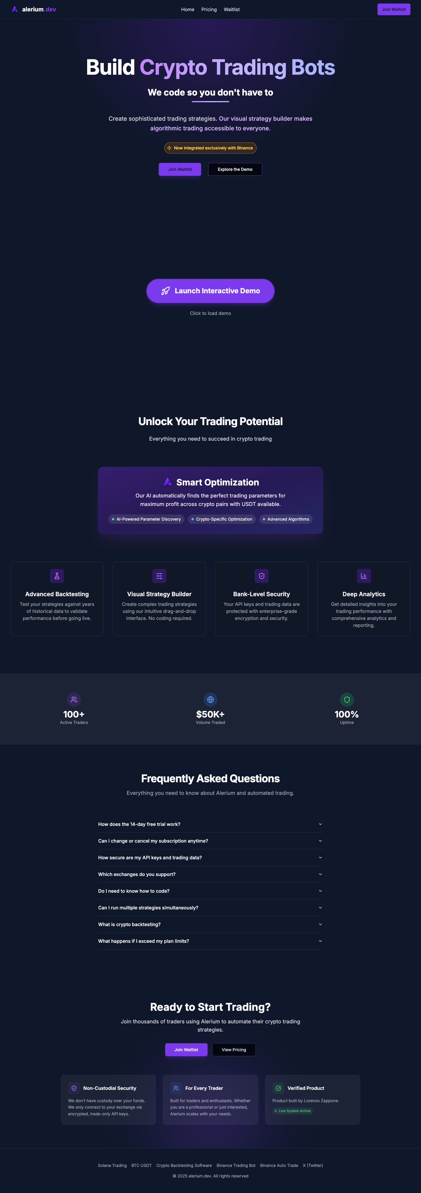 Alerium Technology full landing page screenshot