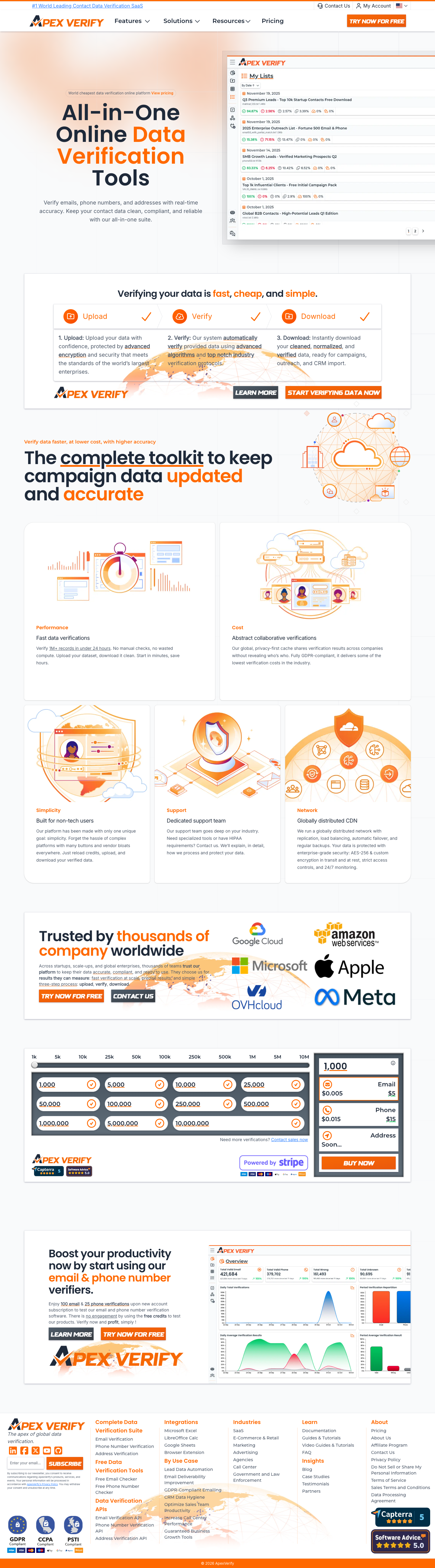 APEXVERIFY full landing page screenshot
