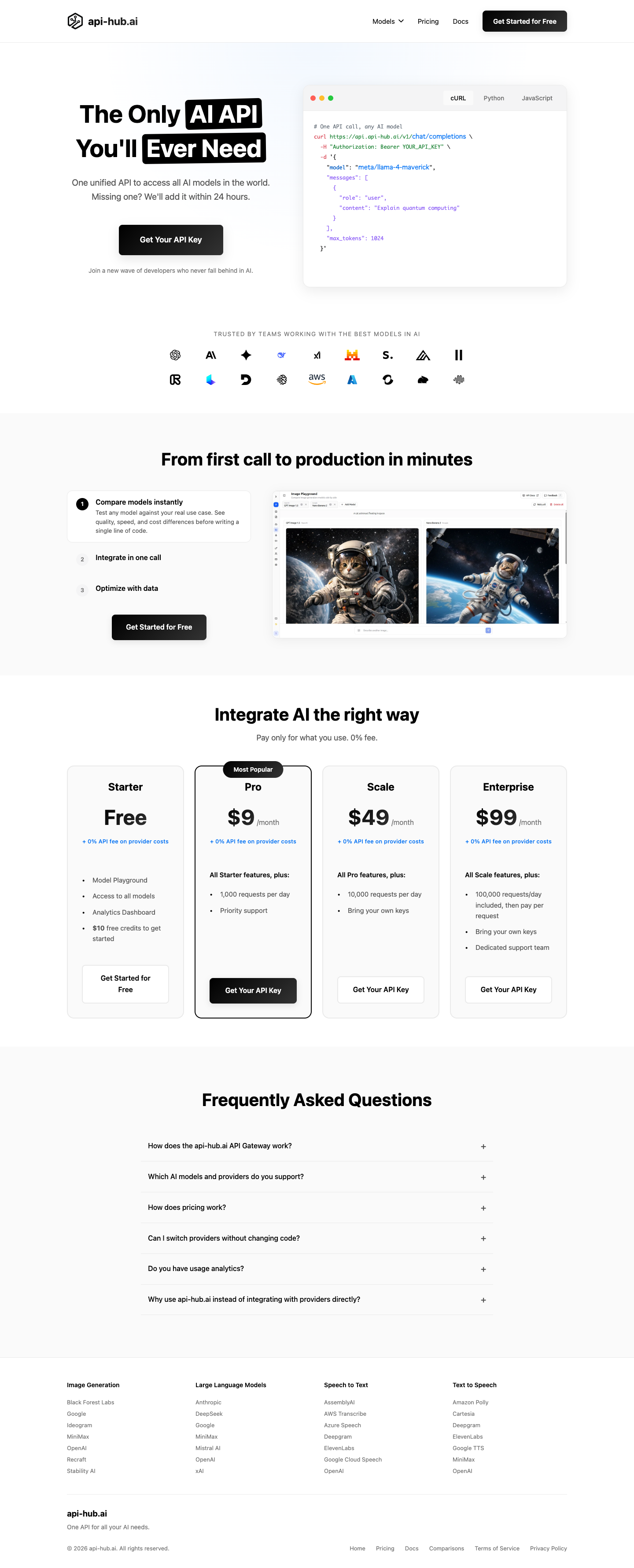 api-hub.ai full landing page screenshot