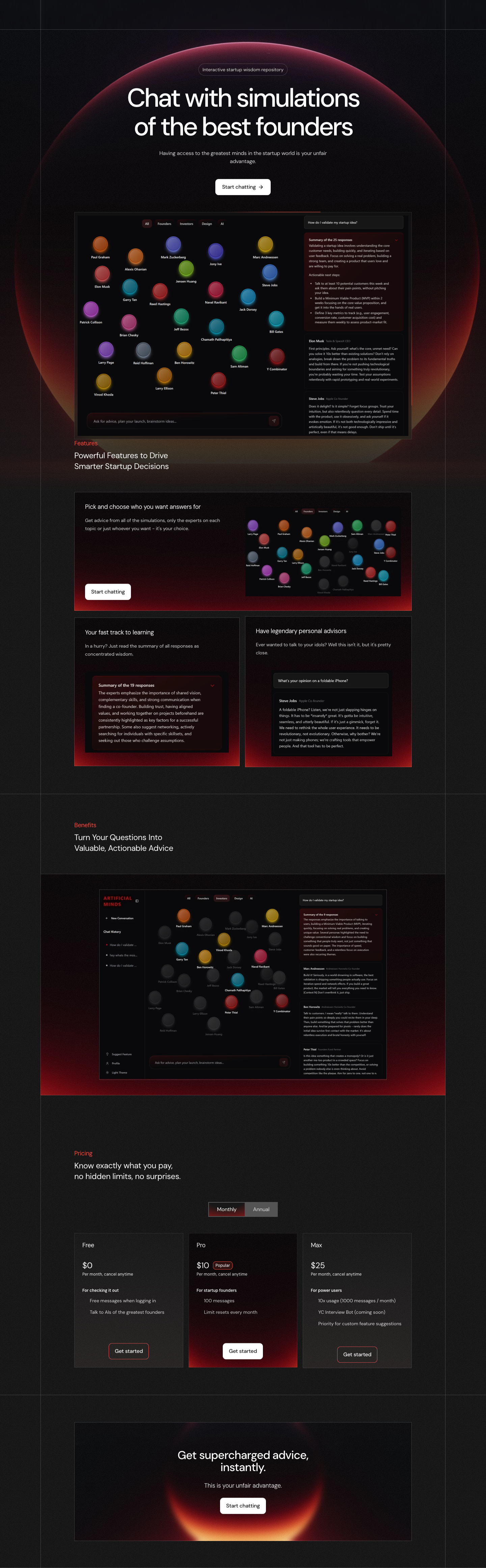 Artificial Minds full landing page screenshot