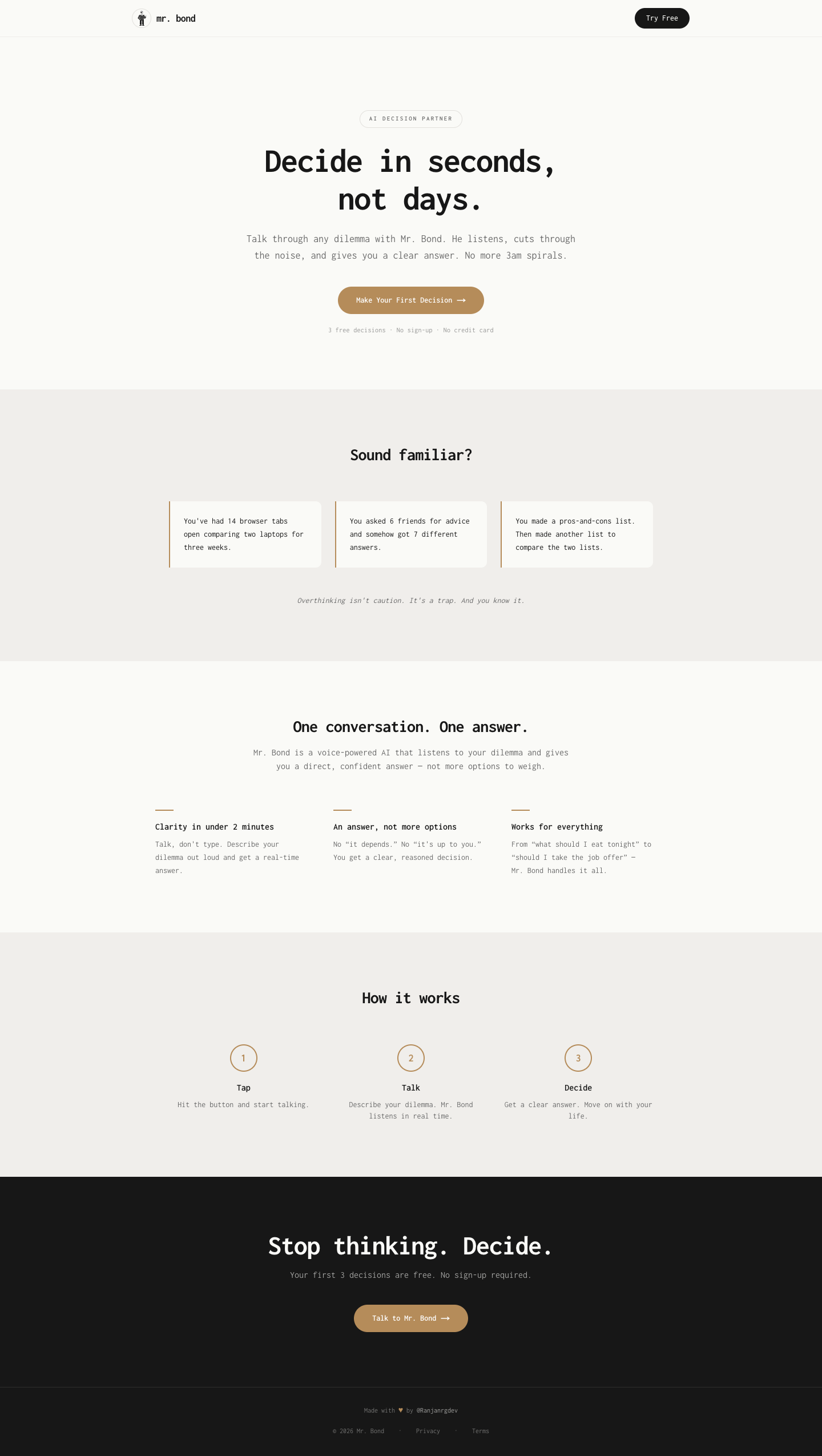askmrbond full landing page screenshot