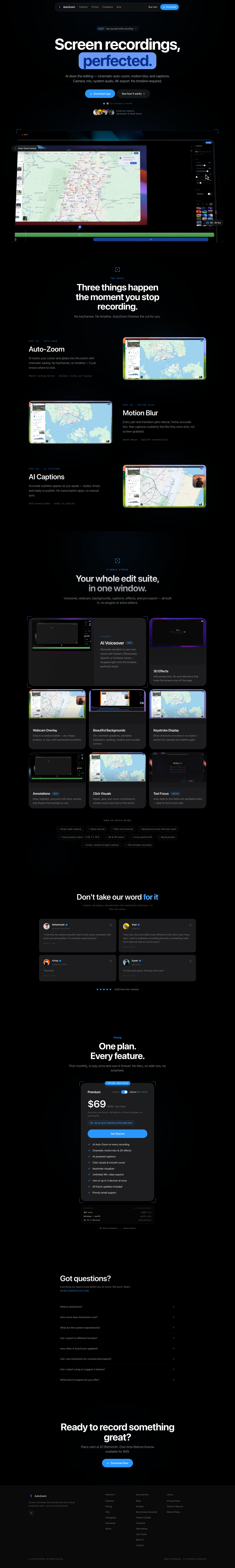 autozoom - Cross platform full landing page screenshot