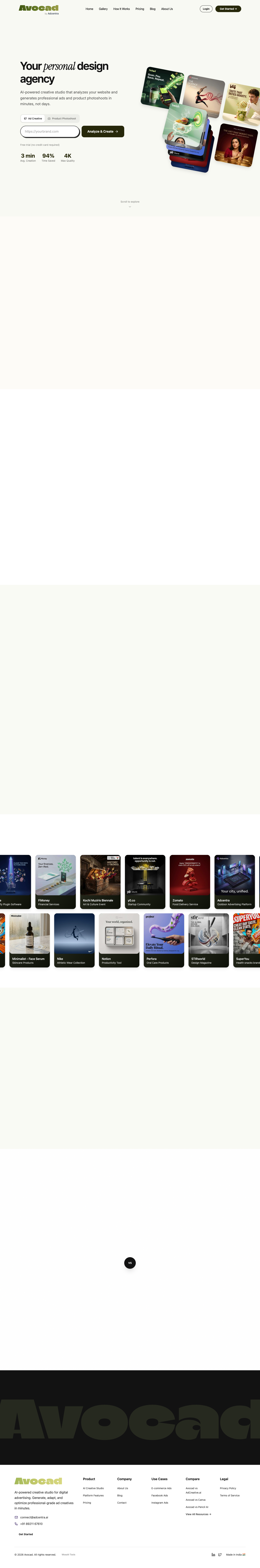 Avocad full landing page screenshot