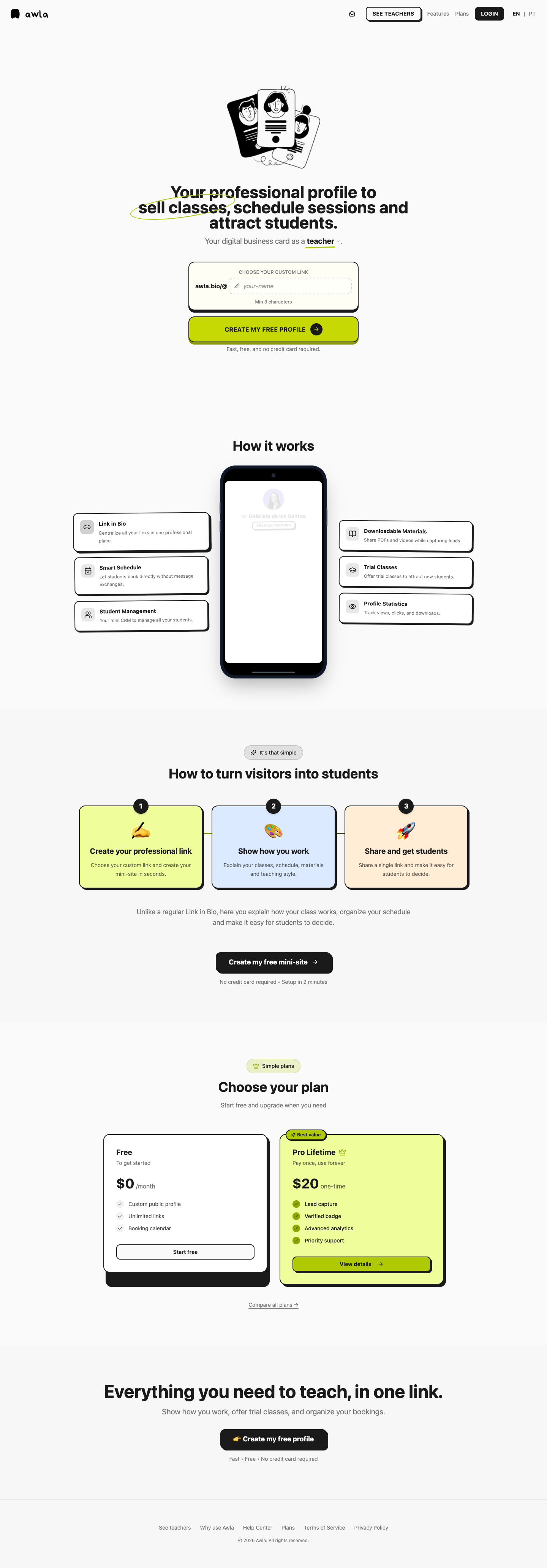 Awla full landing page screenshot