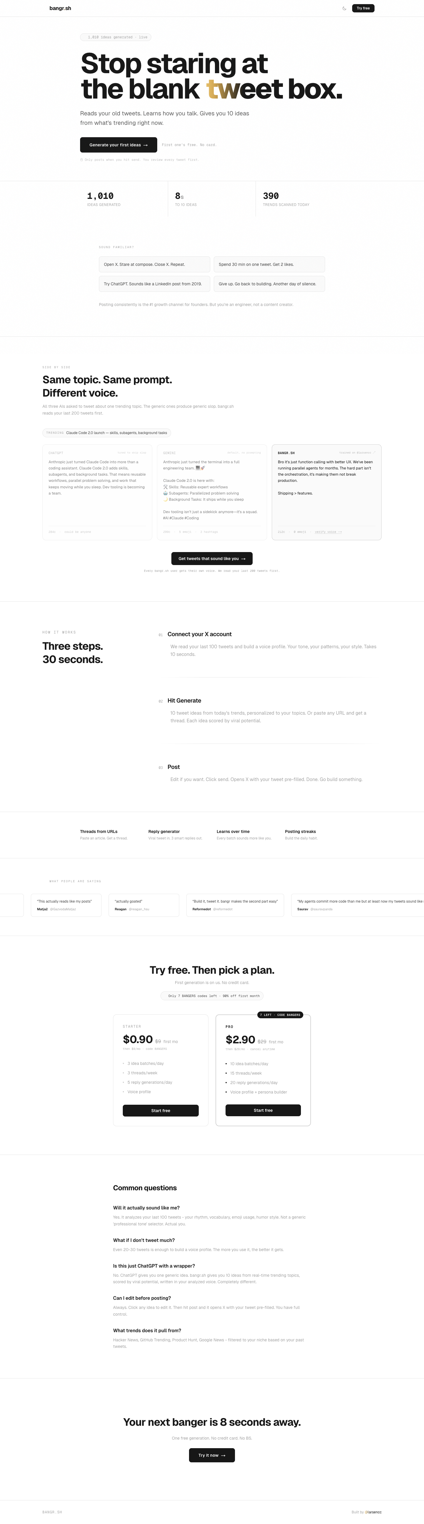 bangr.sh full landing page screenshot