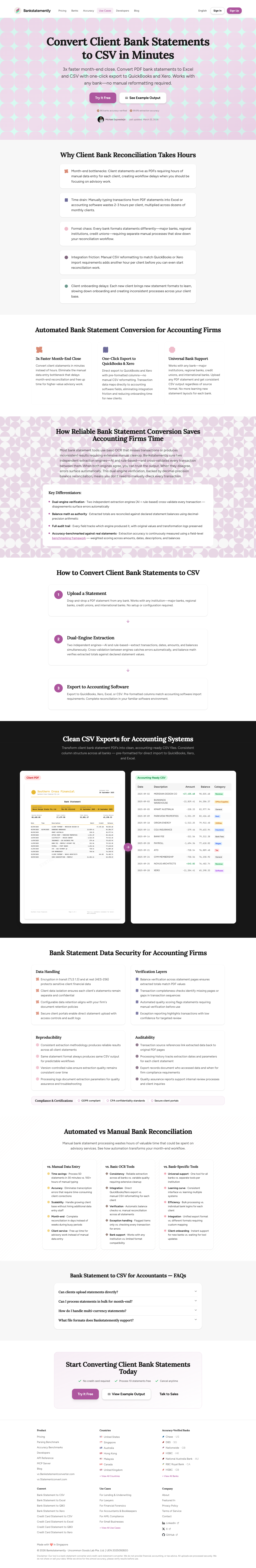 Bankstatemently full landing page screenshot