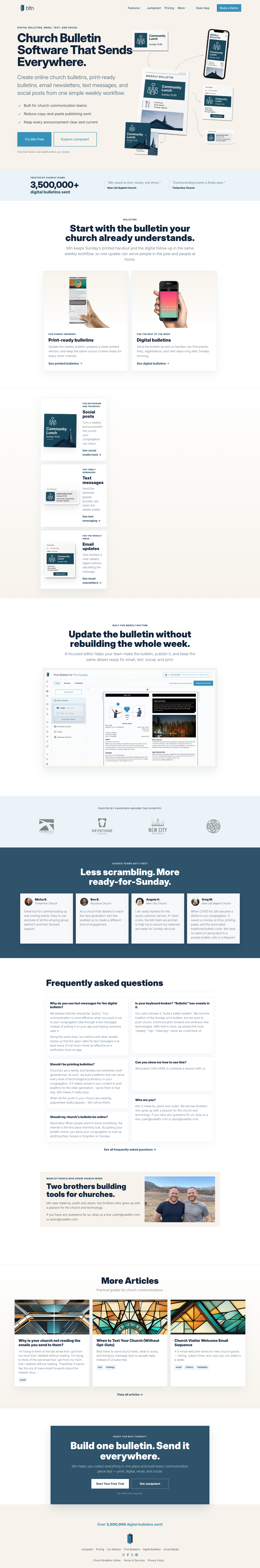 bltn full landing page screenshot