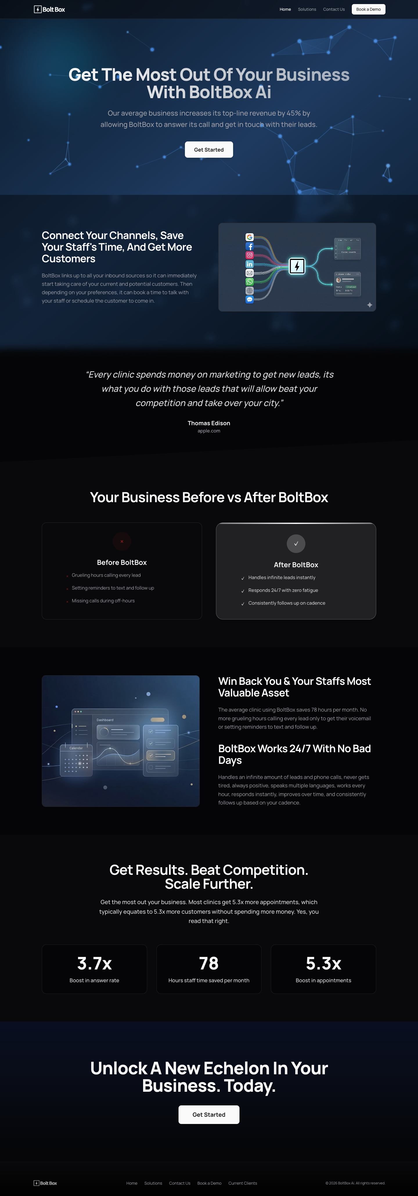 BoltBoxAI full landing page screenshot