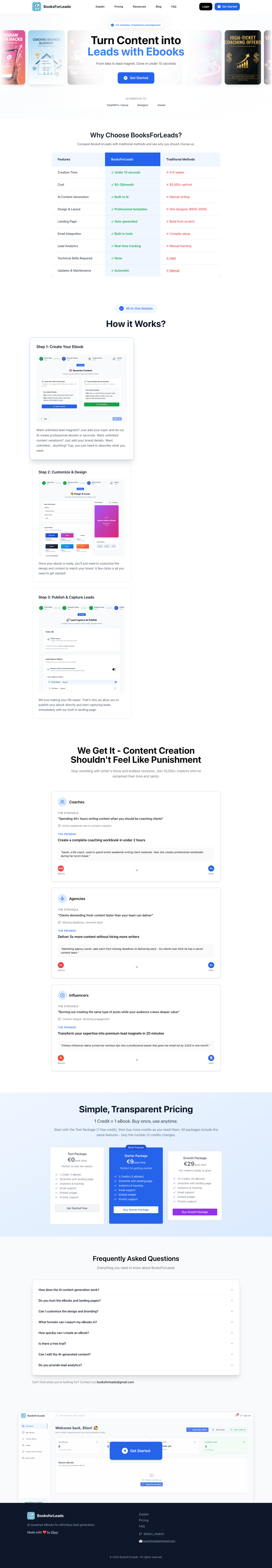 BooksForLeads full landing page screenshot