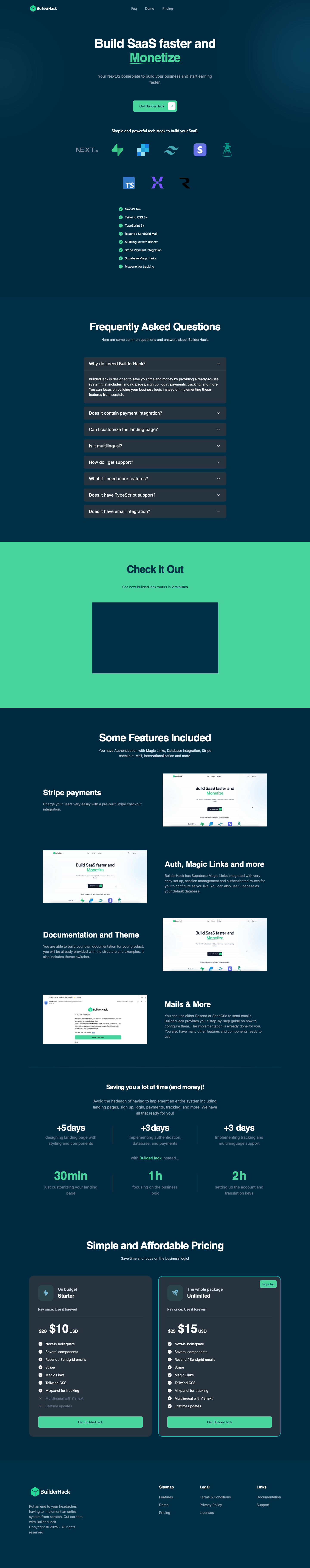 BuilderHack full landing page screenshot