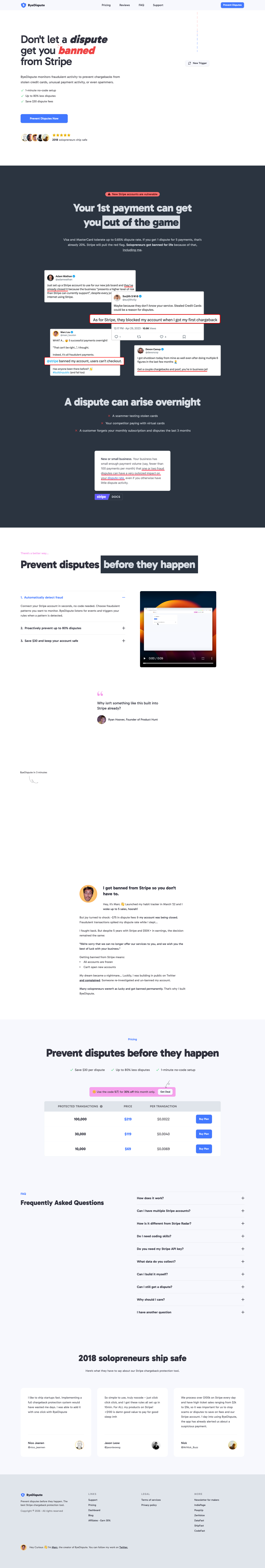 ByeDispute full landing page screenshot