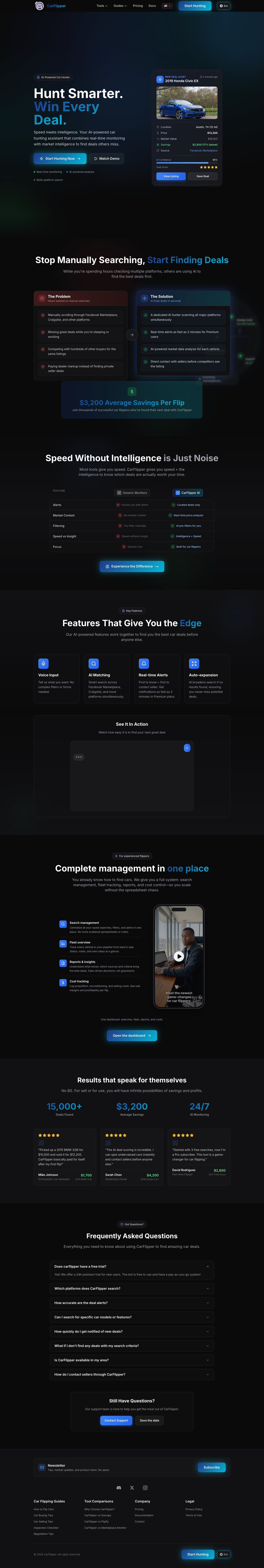 CarFlipperAI full landing page screenshot