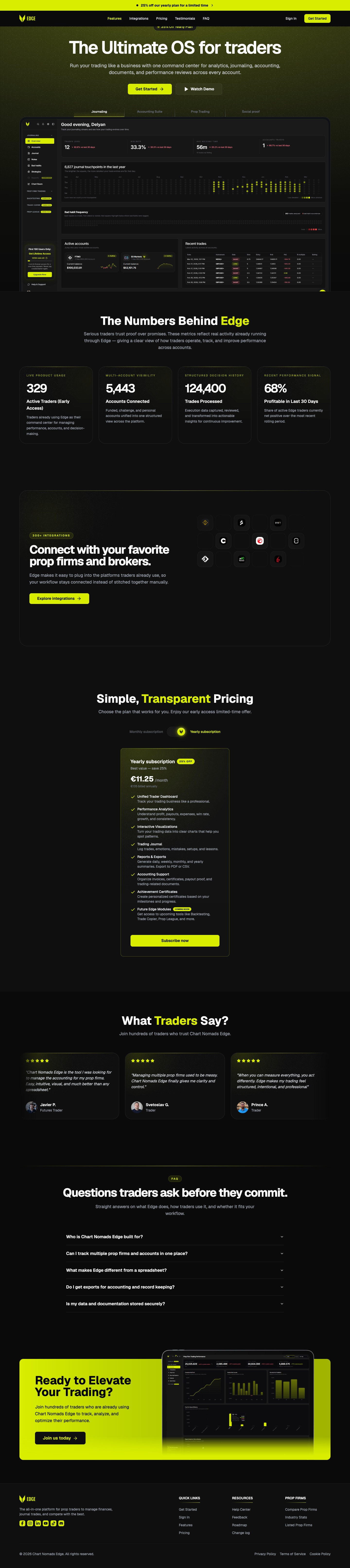 Chart Nomads Edge full landing page screenshot