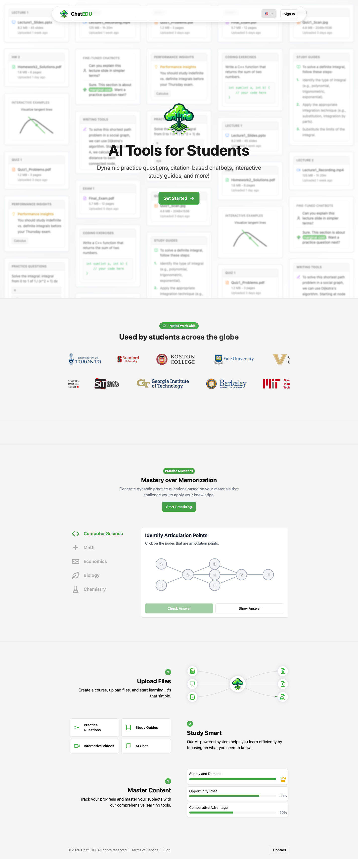 ChatEDU Inc. full landing page screenshot