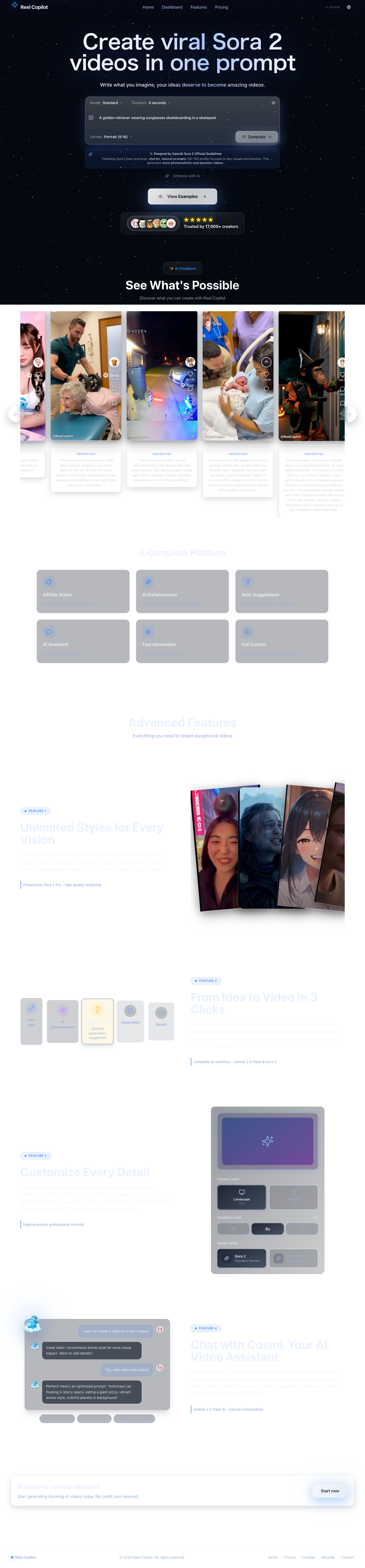 Chatgpshort full landing page screenshot