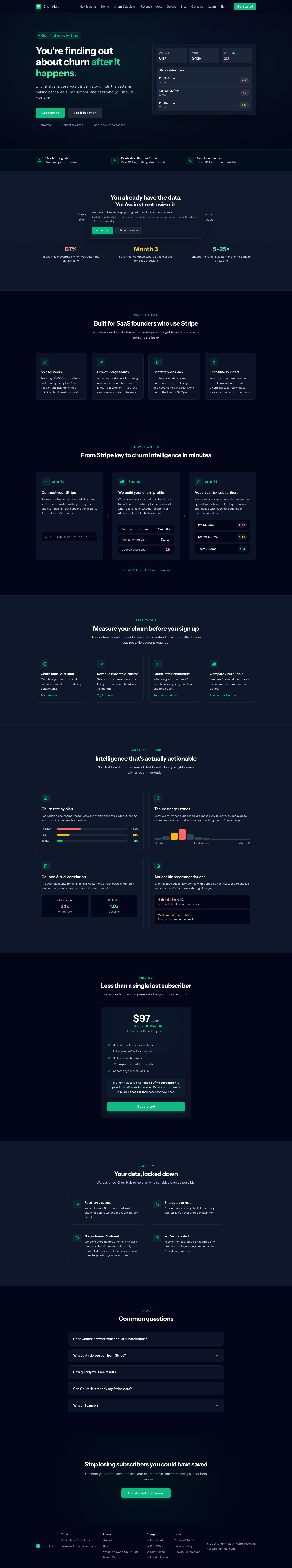 ChurnHalt full landing page screenshot