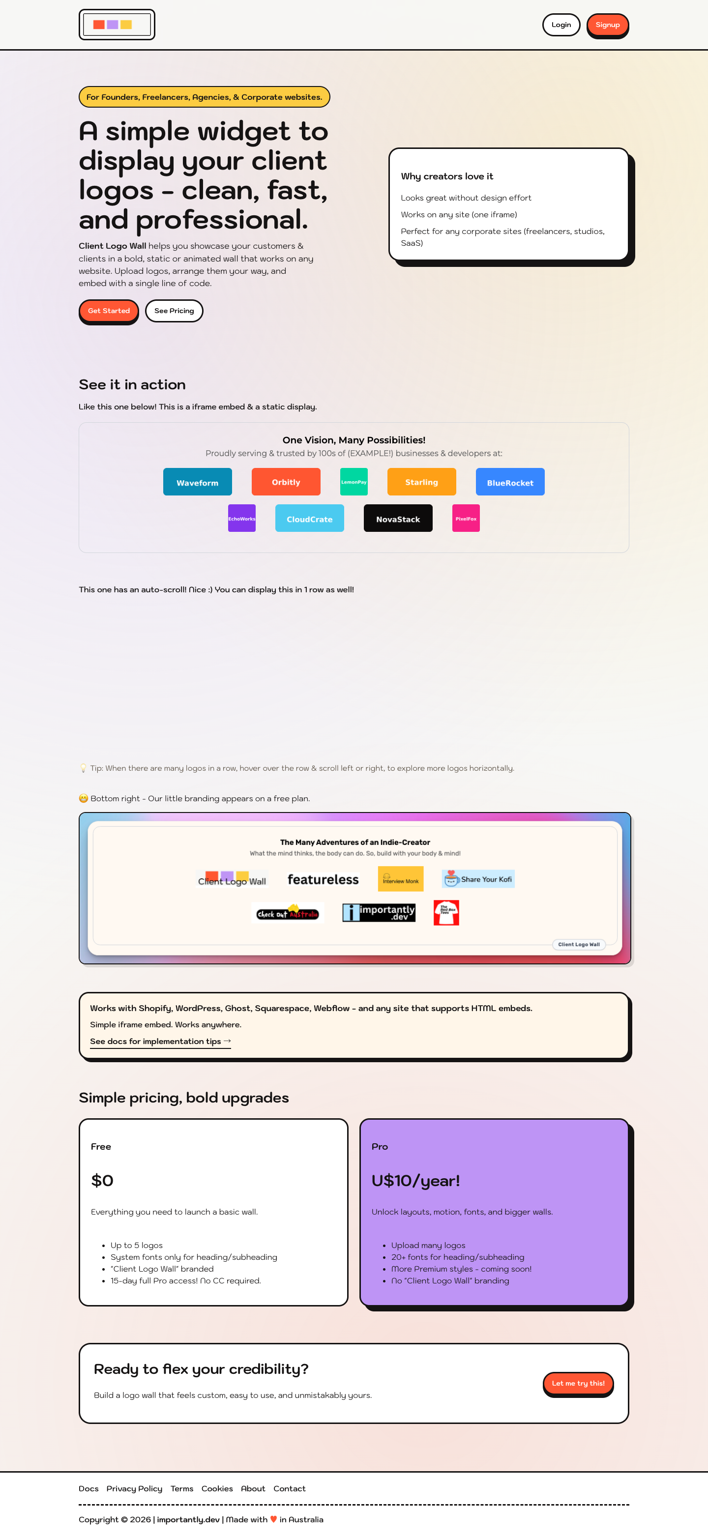 Client Logo Wall full landing page screenshot