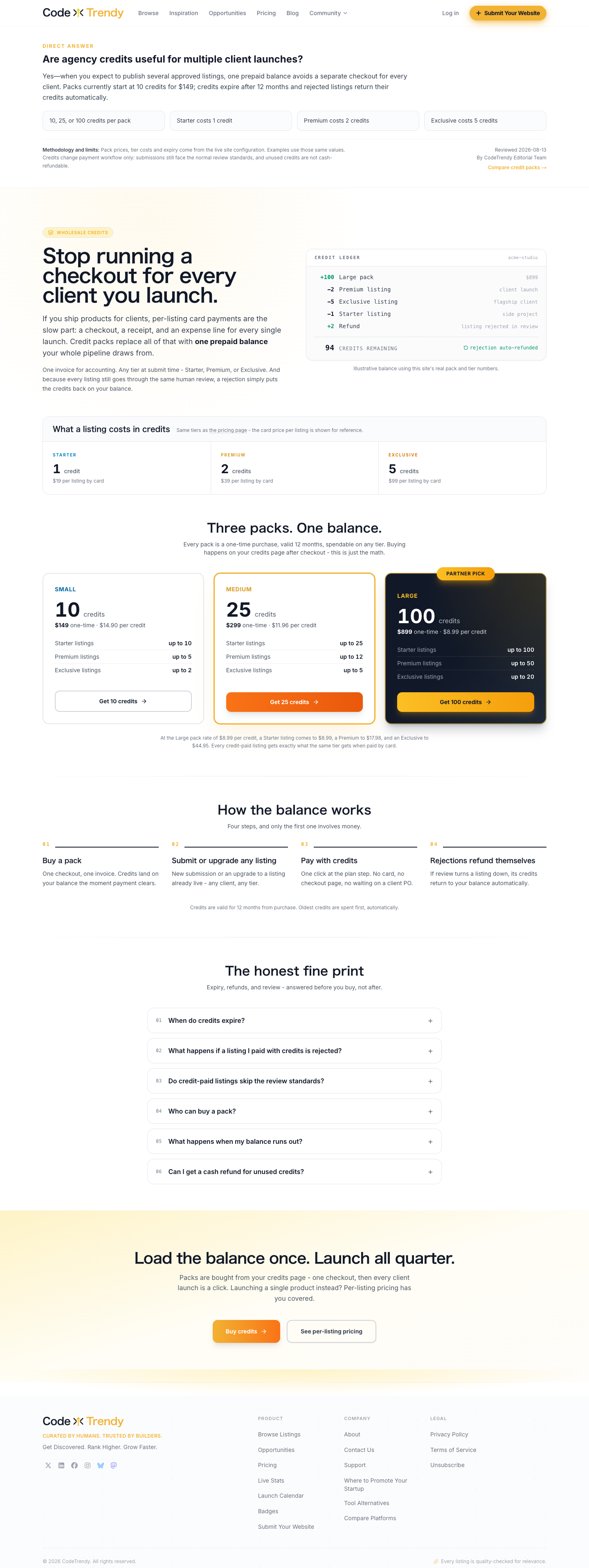 CodeTrendy full landing page screenshot