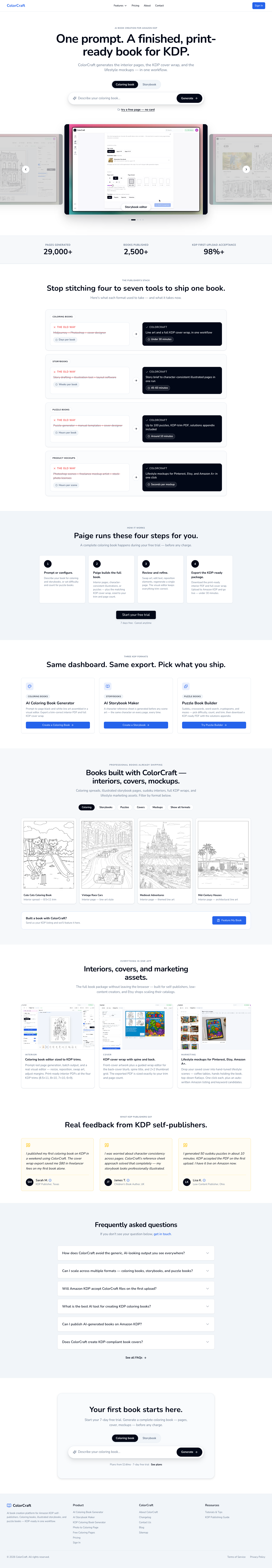 ColorCraft full landing page screenshot