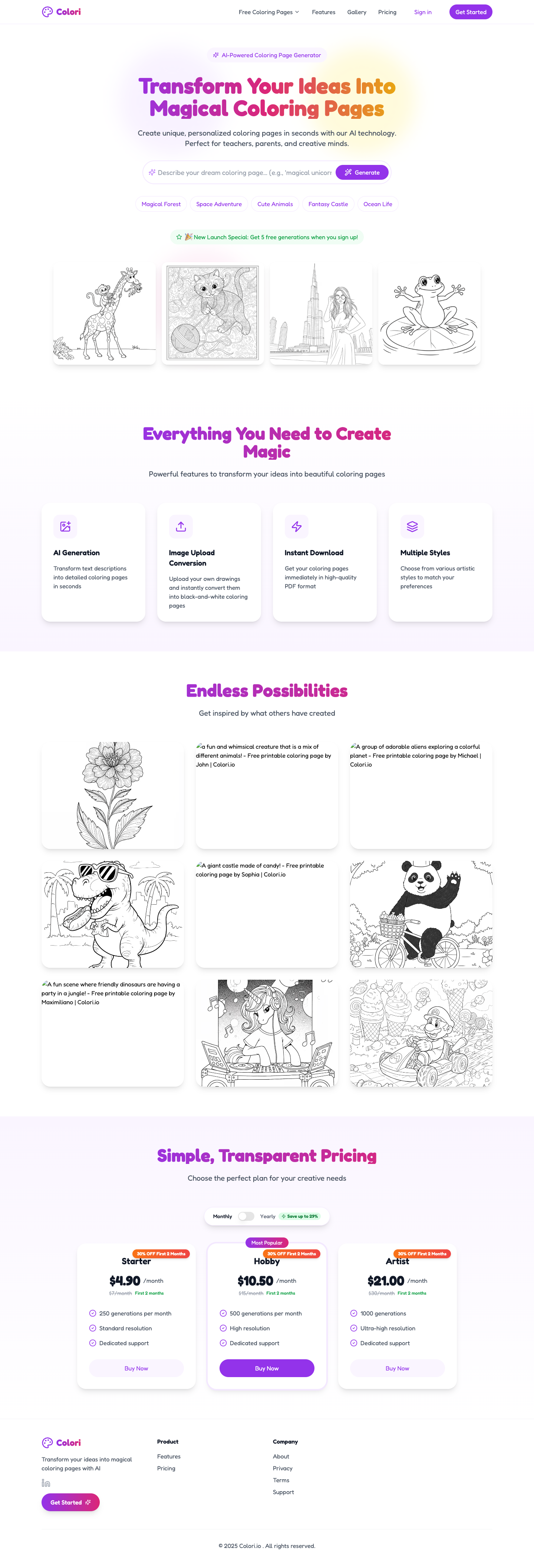 colori.io full landing page screenshot