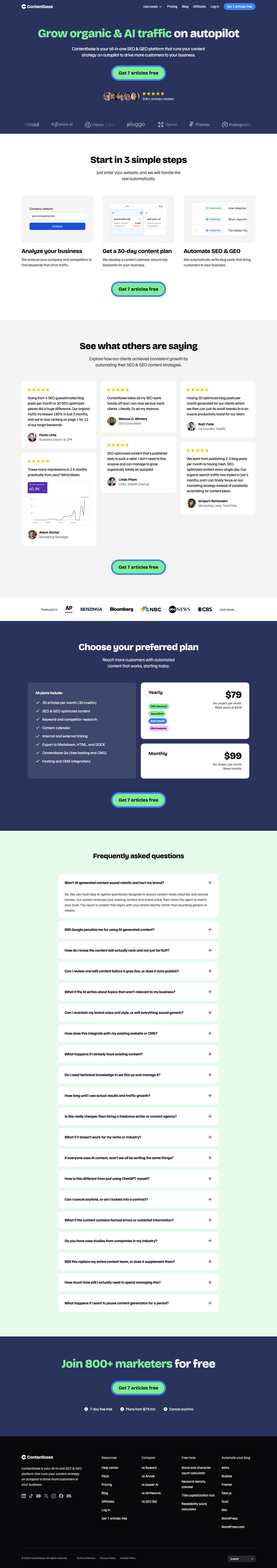 Contentbase full landing page screenshot