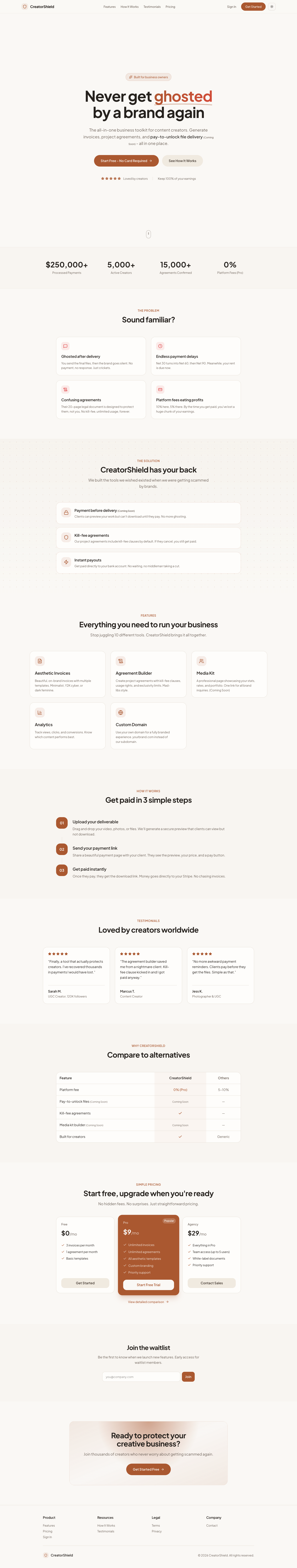 CShield full landing page screenshot