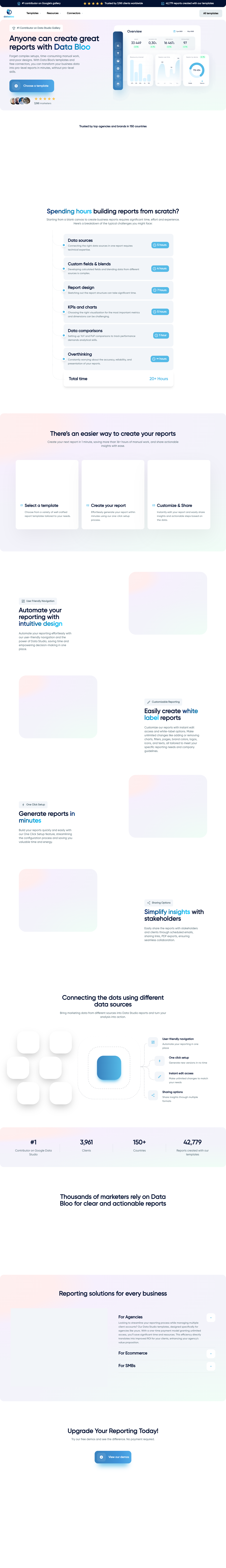 Data Bloo full landing page screenshot