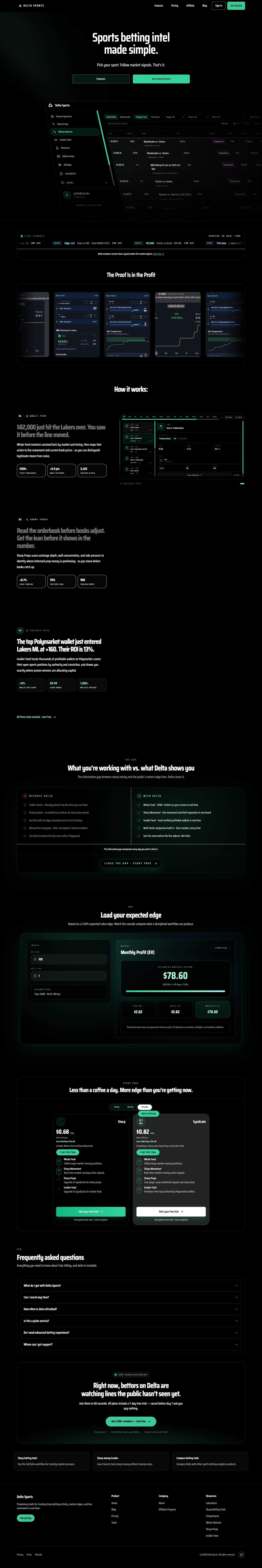 Delta Sports full landing page screenshot