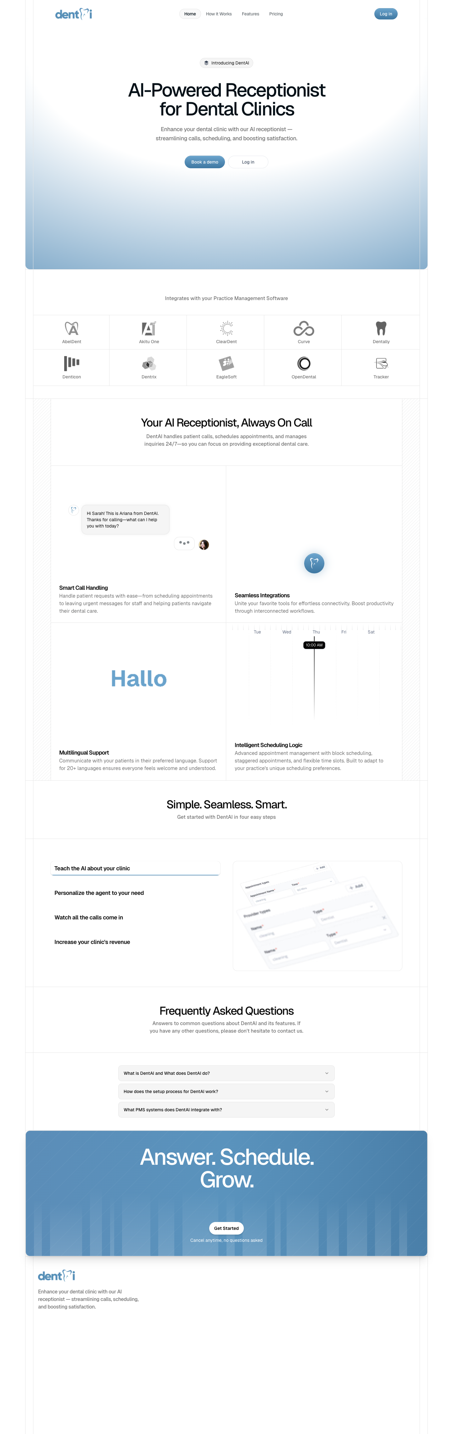 DentAI full landing page screenshot