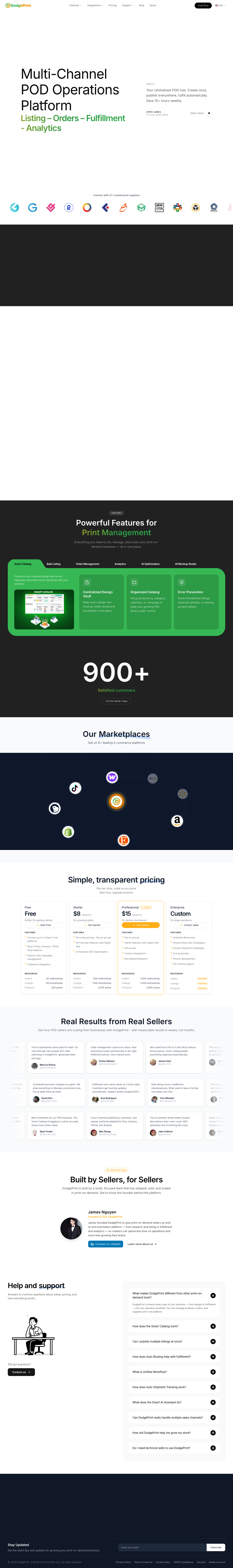 Dodge Print full landing page screenshot