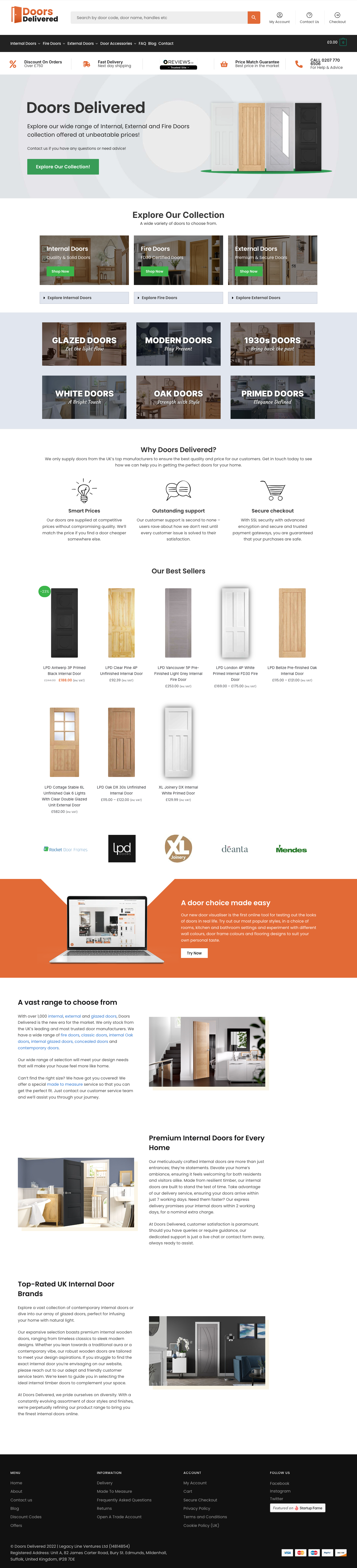 Doors Delivered full landing page screenshot