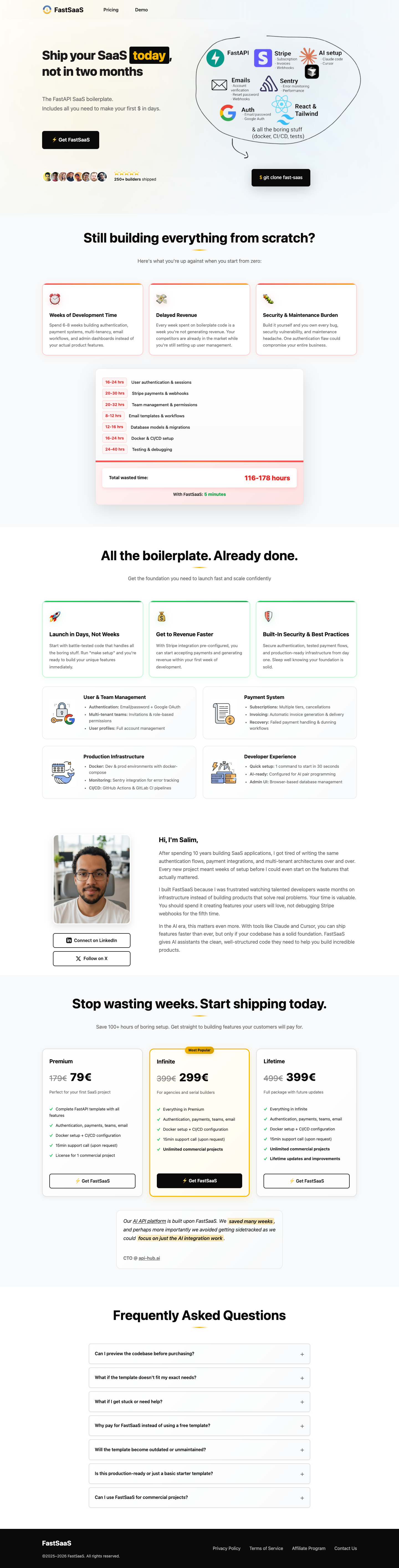 Fast SaaS full landing page screenshot
