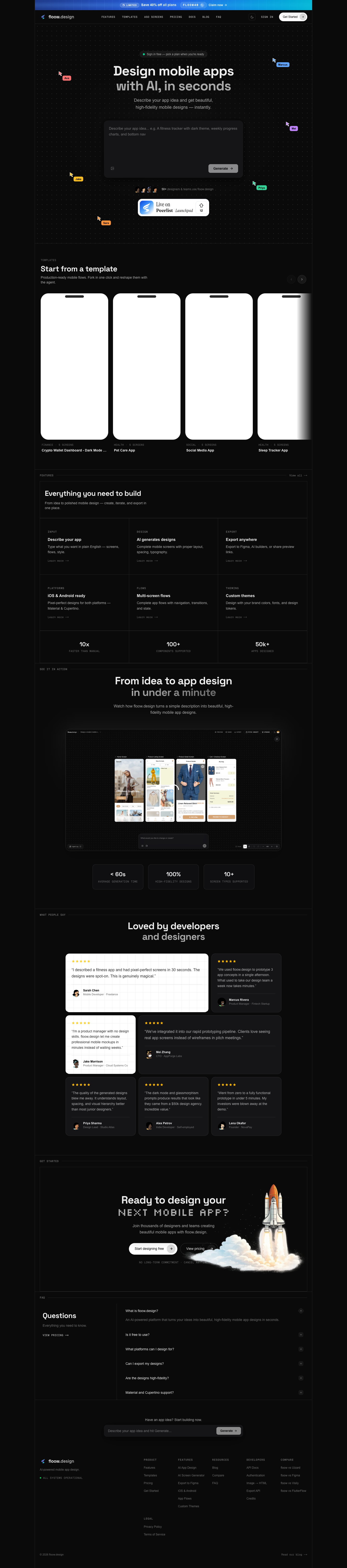 Floow full landing page screenshot