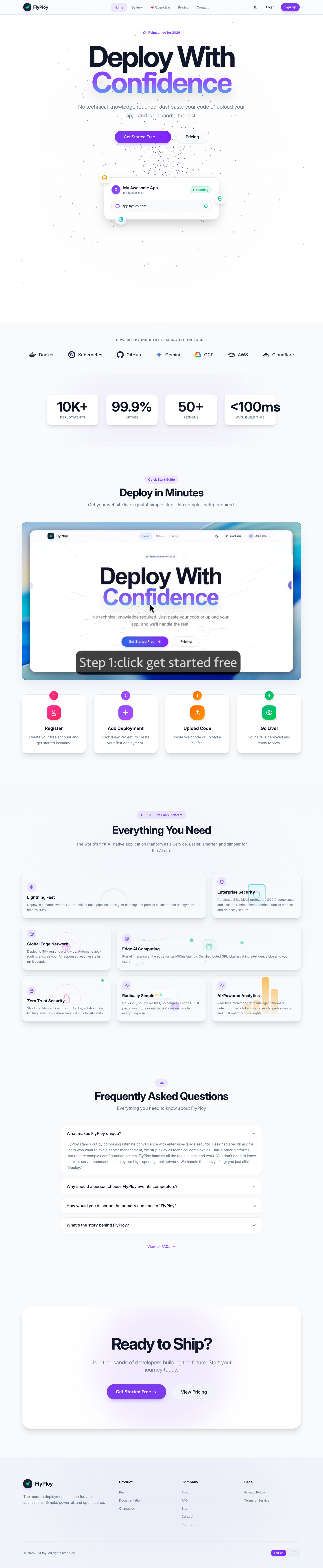 Flyploy full landing page screenshot
