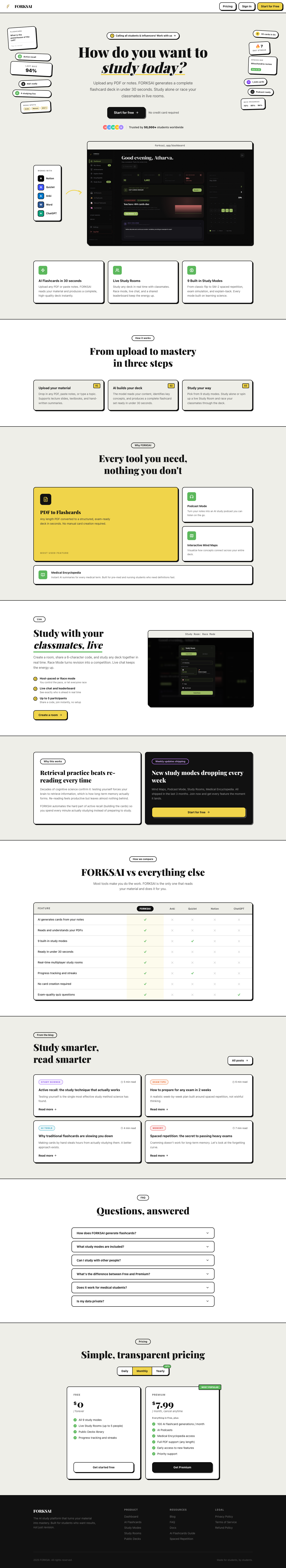 FORKS full landing page screenshot