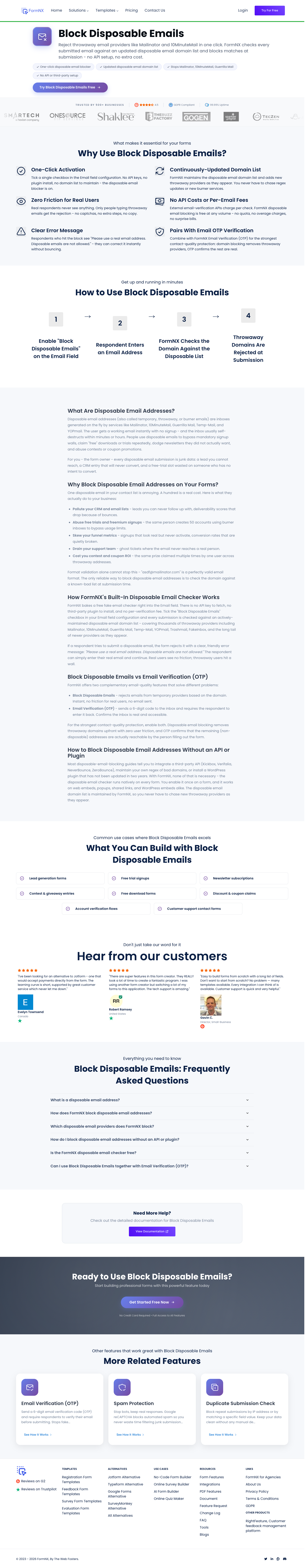 FormNX full landing page screenshot