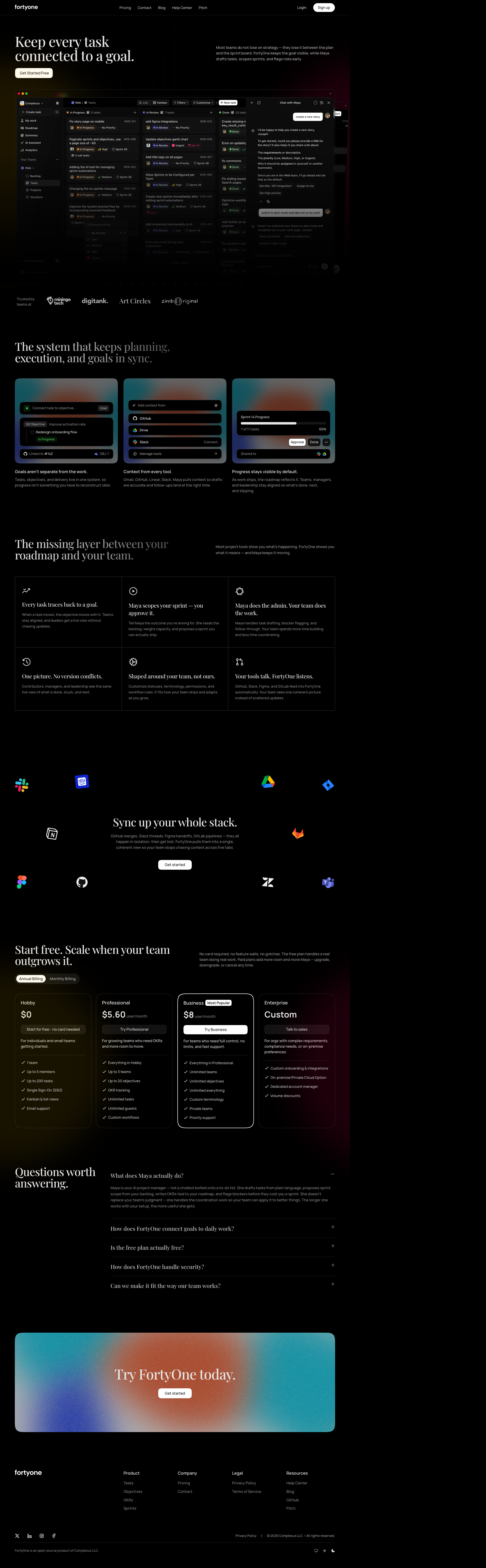 FortyOne full landing page screenshot