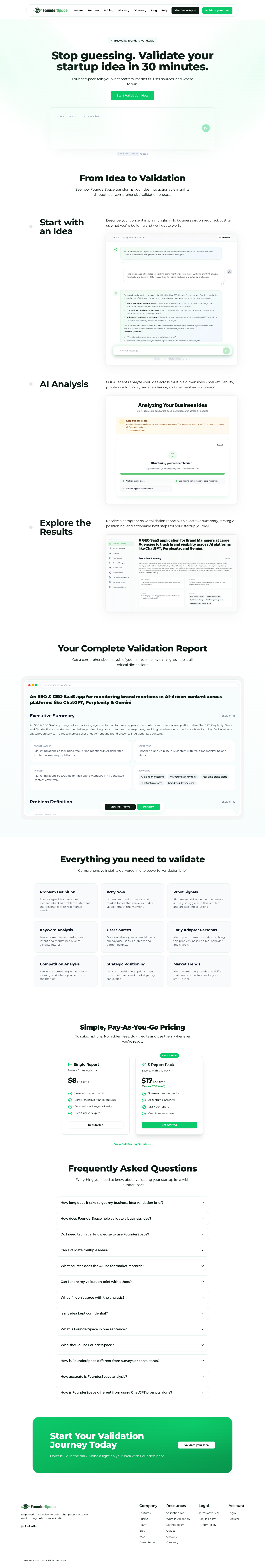 FounderSpace full landing page screenshot