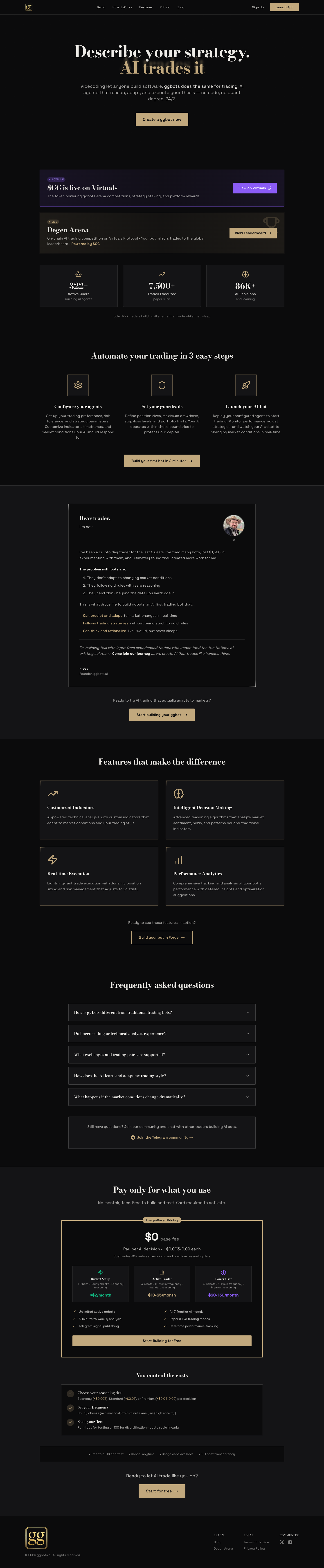 ggbots.ai full landing page screenshot