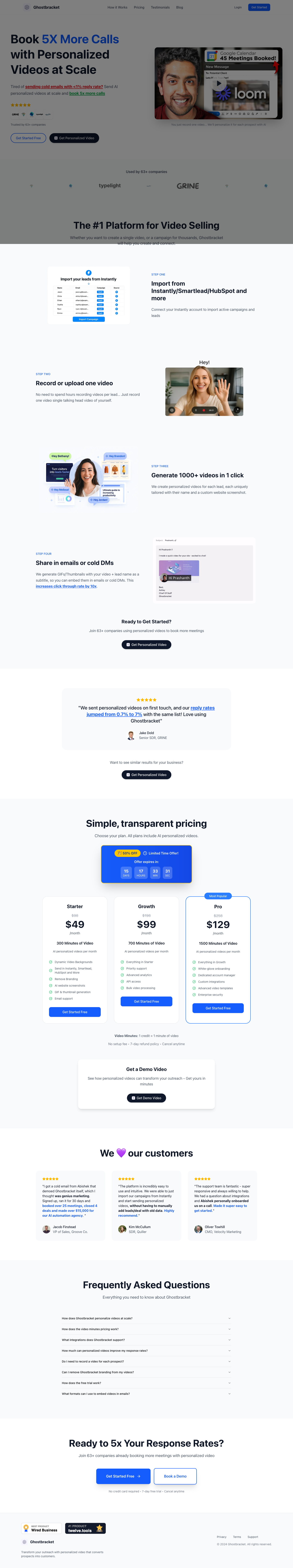 Ghostbracket full landing page screenshot