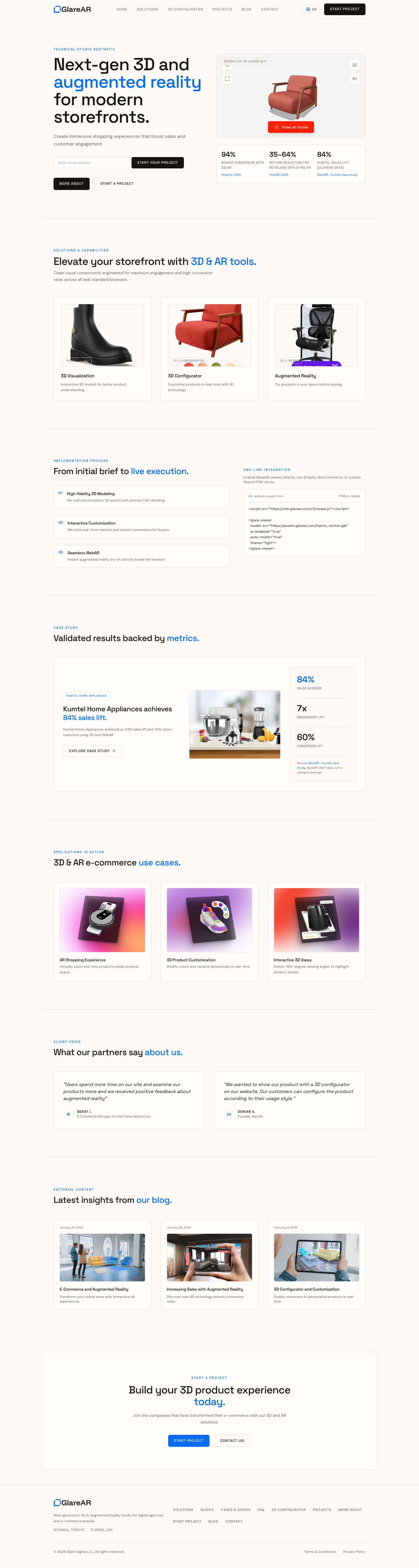 Glare Digital LLC full landing page screenshot